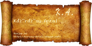 Kőrösy Antal névjegykártya